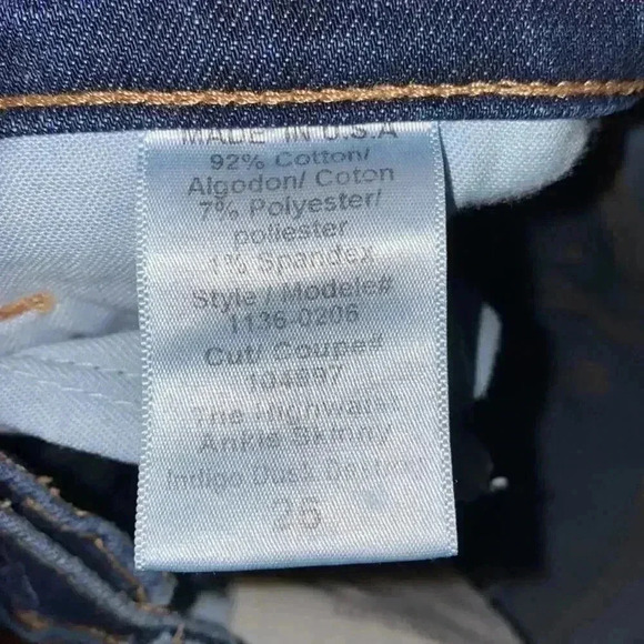 Current/Elliott The High Waist Ankle Skinny Indigo Dusk Destroy women's size 26 - Picture 5 of 10